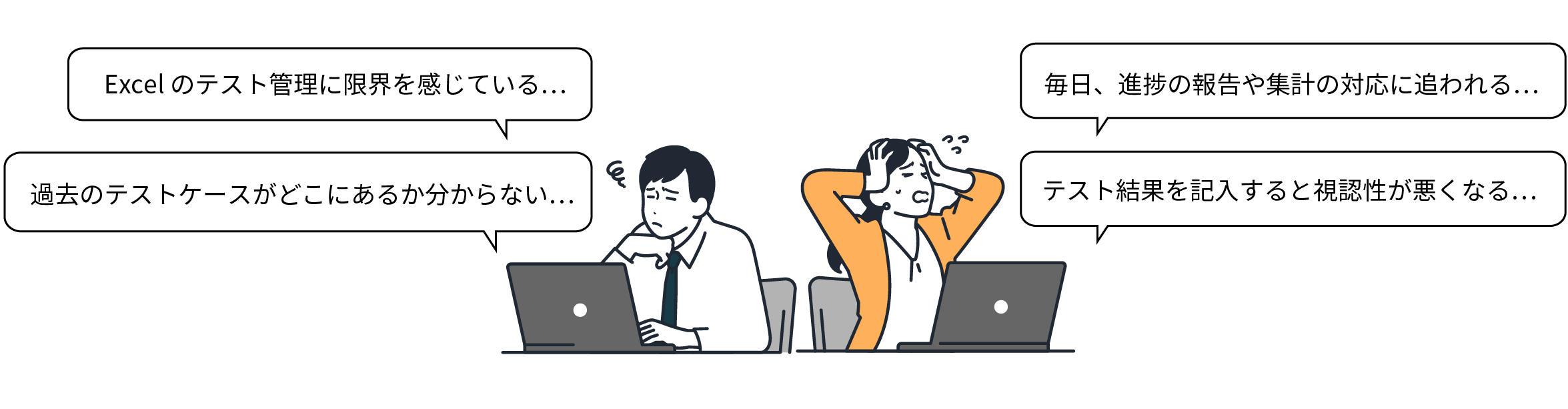 ソフトウェアのテスト業務のお悩み