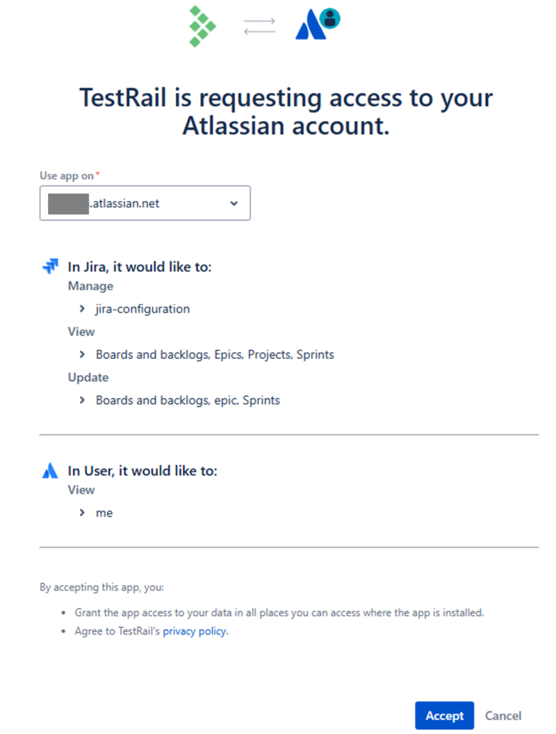 OAuth 2.0 認証による Jira とTestRail の連携画面