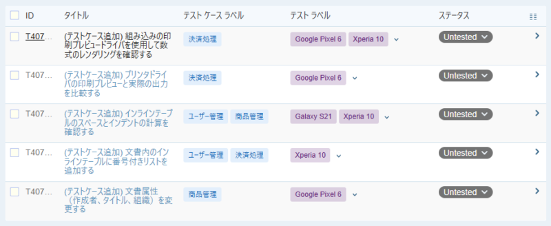 TestRailテストラベル